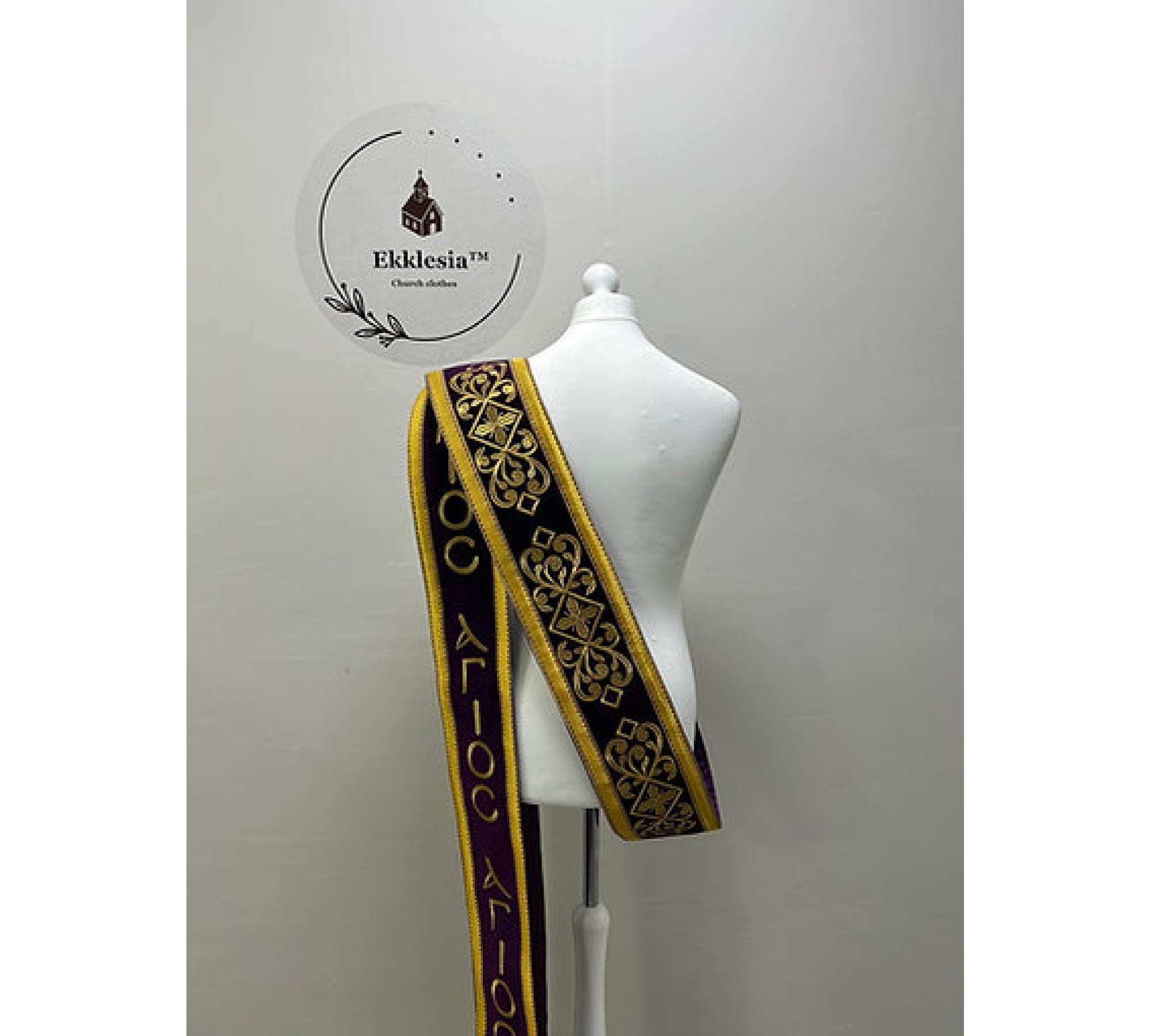 Подвійний протодияконський орар із оксамиту АГІОС